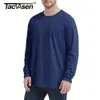 T-shirty męskie Tacvasen Spring Cotton T-shirt męska załoga szyja T-shirt długie rękawowe oddychanie wilgoć WIDZACJA Podstawowa tee Tops Manl2402