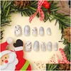 False Nails Round Edge Press-On Nail No Fading Short Christmas Artificial For Salon Expert And Naive Women Drop Delivery Health Beauty Otl3S