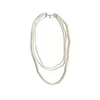 Multilayer Pearl pärlstav Långt halsband Kvinnor Elegant Temperament Evening Dress Decorations Sweater Chain 240222