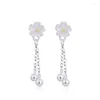 Dangle Earrings Cherry Tassel Flower For Women Korea Fashion High Quality Trendy Female Short Hair Jewelry BOYULIGE