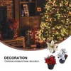 Decoratieve bloemen 3 stuks kunstzijde bloem poinsettia faux mini tafelblad kerstboom xmas decor nep ornament potplant thuis