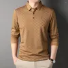 Men's Polos Spring And Autumn Top Grade Wool 4.7% Fashion Mens Designer Polo Shirt Simple Casual Long Sleeve Men Tops