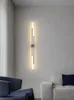Lampada da parete moderna a striscia lunga minimalista in rame a spettro completo, lampada da parete moderna per camera da letto, griglia da comodino, soggiorno, sfondo