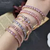 Bracelets de Tennis en cristal rose perlé pour femmes, tendance féminine, romantique, brillant, zircone, boucle pliante réglable, chaîne sur la main, bijoux YQ240226