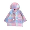 Manteau d'hiver épais chaud fourrure manteaux à capuche pour filles style coréen enfants mode arc-en-ciel couleur plaid laine d'agneau manteaux enfants vêtements Dhdgy