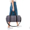 Outdoor Bags Lavender Houndstooth Pattern Gym Bag Fashion Waterproof Sports Large Travel Printed Handbag Cute Fitness For Couple Drop Otjgh