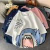 T-shirt da uomo Y2k T-shirt oversize a maniche corte T-shirt Kawaii da donna Shark Sciolto cotone coreano All-match Studenti Semplice estetica vintageL2402