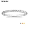 Rings TIGRADE 2mm 925 Sterling Silver Ring for Women Wedding Band Cubic Zirconia Full Eternity Stackable Engagement Ring Size 313