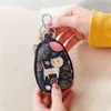 Modemålad design nyckelväska för kvinnor läder mini nyckel täcke plånböcker hushållare bil nyckelhållare fall söt nyckelring påse nytt