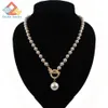 Promotional items Fashion imitation pearl necklace string CCB cross necklace pearl necklace girl jewelry 185x