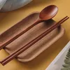 Korean Japanese cuisine spoons chopsticks tableware wooden spoons bento chopsticks outdoor picnic portable 3 piece set of tablewareLT783