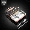 Dinnerware Stainless Lunch Box Lunchbox Canteen 304 Bento Compartments Steel Insulation Containers Microwavable Student Portable