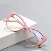 선글라스 klassnum 패션 고양이 눈 안경 프레임 여성의 푸른 빛 차단 안경 여성을위한 빈티지 여성 안경 고급 안경