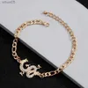 Bracciale con ciondolo drago di cristallo di lusso PuRui Kpop per donna Uomo Bracciale con catena a maglia cubana in metallo color oro Bracciale unisex Jewerly YQ240226