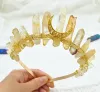 Biżuteria hurtowa Wysoka jakość mrożona efekt naturalny surowy kryształ kwarc Tiara Halloween czarownica Crystal Crown