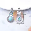 Charms 10 teile/los Böhmischen Antike Silber Farbe Unregelmäßigen Blauen Stein DIY Herstellung Ohrringe Metall Schmuck Erkenntnisse