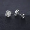 Charm Square Moissanite Diamond Ear Stud Earring D VVS For Women Men Solid 925 Sterling Silver Sparkling Wedding Birthday Jewelry 2023