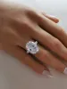 Ringen Luxe Ovale 8ct Lab Diamanten Ring 925 sterling zilveren Sieraden Engagement Wedding band Ringen voor Vrouwen Mannen Party accessoire