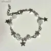 Beaded New Trendy Crystal Star Pearl Beaded Bracelet for Women Sweet Korean 2 Layers Aesthetic Charm Bracelets Y2K Jewelry Party Gifts YQ240226