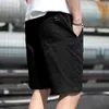 Shorts masculinos verão casual branco cor sólida cintura elástica bermudas masculino 2024 tendências calças de algodão puro