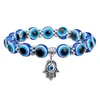 Cadena de alta calidad Moda Mal de ojo azul Cuentas de acrílico Pulsera de cadena Turco Hamsa Mano Fátima Pulseras de palma para mujeres Me Dhgarden Dhkyd