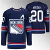 Män kvinnor ungdom 13 Alexis Lafreniere 22 Jonny Brodzinski 16 Vincent Trocheck 23 Adam Fox 12 Nick Bonino 6 Zac Jones Navy Stitched Jersey