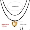 Chokers Goth Black Veet Big Heart Pendant Choker Necklace For Women Elegant Weave Knotted Adjustable Drop Delivery Jewelry Necklaces P Ot2Eq