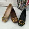 Mulheres clássicas sapatos de vestido liso fivela de metal G Lady couro ballet barco sapato casual mules Princetown meninas impresso atropelar slides preguiçosos dirigindo mocassins tamanho grande 35-42