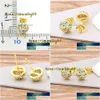 Stud Stud Top Quality Colorf Copper Zirconia örhängen för smycken Kvinnor Rainbow Jewelry Ladies New Trends Fashion Gift Factory Price Expe Dhgarden 2024