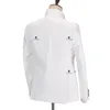 Мужские костюмы Bosdan Gulden 2024, элегантный мужской белый смокинг, куртка, жилет, брюки с галстуком-бабочкой, комплект из 4 предметов, свадебное платье, званый ужин
