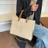 Sac à main Vintage en velours côtelé doux pour femmes, fourre-tout de grande capacité, sac de Shopping à la mode, sac à bandoulière pour dames, hiver 201e