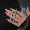 Perlé 2022 nouveau plein de strass brillant couleur argent Bracelet pour femmes personnalité mode Bracelet bijoux de mariage cadeaux d'anniversaire YQ240226