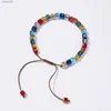 Perlen Rinhoo 1PC handgemachte 4mm glänzende bunte sieben Chakra Kristall Perle verstellbare Seil Kette Armband für Frauen weiblichen Charme Schmuck YQ240226