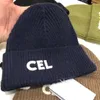 Chapéu de malha inverno malha grande marca designer gorro/bonés de crânio empilhados baotou carta com nervuras chapéu de lã