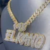 Män hiphop 925 Sterling Silver Passes Diamond Tester Custom Moissanite Diamond Letter Name Pendant Chain for Necklace