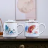 Filiżanki spodki ceramiczne w chińskim stylu filiżanki kubki na oprogramowanie do herbaty Zestaw kawy 400 ml i155