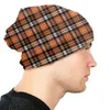 Berets Pumpkin Plaid Orange Cap Vintage Autumn Winter Outdoor Skullies Beanies Hat Unisex Adult Warm Thermal Elastic Bonnet Knitted