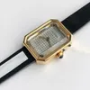 U1 Top AAA Classic Designer Diamond Watch Premiere Series Stylish Women Small Sugar Cube utrustad Sapphire Quartz Movement Ultra Thin Velvet Texture Rubber Strap 56