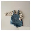 Salopette bébé vêtements coréens Denim combinaisons été garçon bouton mouche jean pantalon pour 636M 230609 livraison directe enfants vêtements de maternité Dhupp