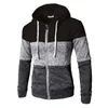 Men's Hoodies 2024 Patchwork Casual Slim Zipper Coat Outdoor Autumn Winter Jacket Sport Fashion Long Sleeve Hooded Pullover