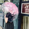 Guarda-chuvas Romântico Transparente Flores Claras Bolha Cúpula Bonito Designer Goth Mulheres Sol Guarda-chuva Para Vento Pesado Chuva Adultos