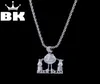 Pendanthalsband The Bling King Custom Pack Man Necklace Hip Hop Full Iced Out Cubic Zirconia Gold Sliver CZ Stone2033221