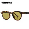 نظارة شمسية Yooske العلامة التجارية العصرية Retro Square Seprases Womens Luxury Gusiner Small Sunglasses Mens Leopard Lenses Sun Valsors UV400 J240226