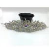 Kettingen Wit Ab Kristal Vrouwen Bruiloft Hoofd Jurk Bloemen Diamante Bruids Haar Kam voor Bruid Sieraden Party Prom Accessoires