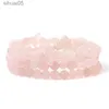 3 pezzi di perline guarigione braccialetto di quarzo rosa set donne naturali rosa braccialetti di cristallo braccialetto di pietra elasticizzata yoga gioielli femminili uomini partito YQ240226