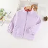 Casaco para baixo criança solto 2-9 anos menina outono inverno moda polar velo lazer zíper gola cardigan jaqueta crianças vestuário