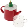 Dinnerware Sets Christmas Kettle Cup Ceramic Teaware Xmas Pot Coffee Cups Retro Teapot Portable Home Office Set