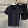 Polos masculinos 5XL-M Seda Gelo Respirável Camisa Confortável Manga Curta Solta Fit Polo Business T-Shirt Clotheser