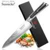 Kök Knivar Sunnecko Pro Chef Damascus Steel Kitchen Knife VG10 Core 73 Lager Skivning Spliting Peeling Meat Fish Fruit Cooking Acessory Q240226