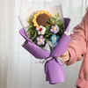 Fiori decorativi Bouquet di fiori per laurea Ins Crochet Tessuti a mano Girasole Regali fatti a mano San Valentino